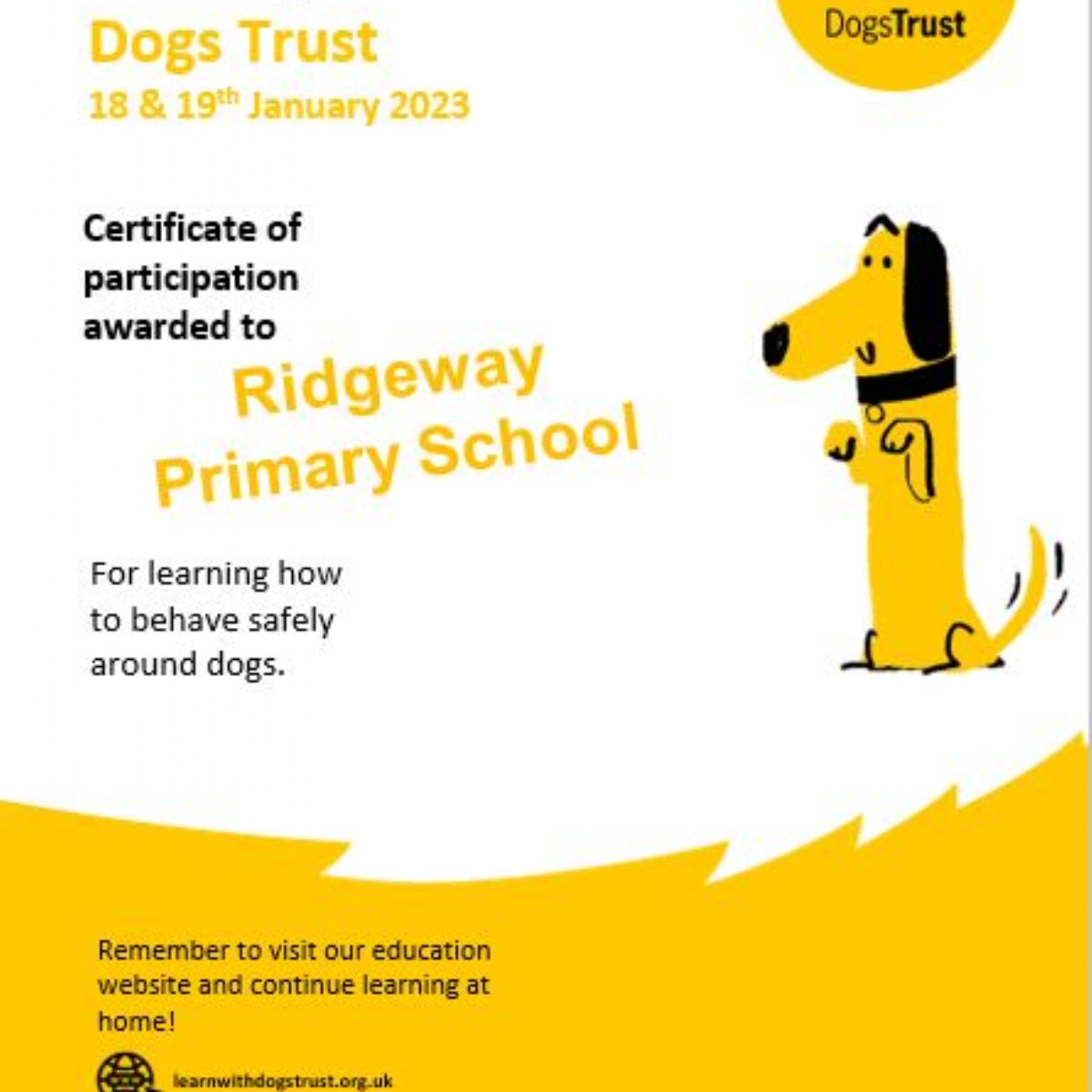 Ridgeway Primary Academy Dogs Trust Visit